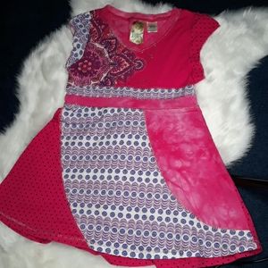 Kyut polka dot and tie dye girls asymetrical top